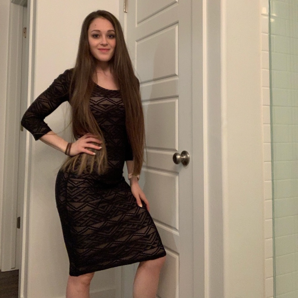 Black & cream dress